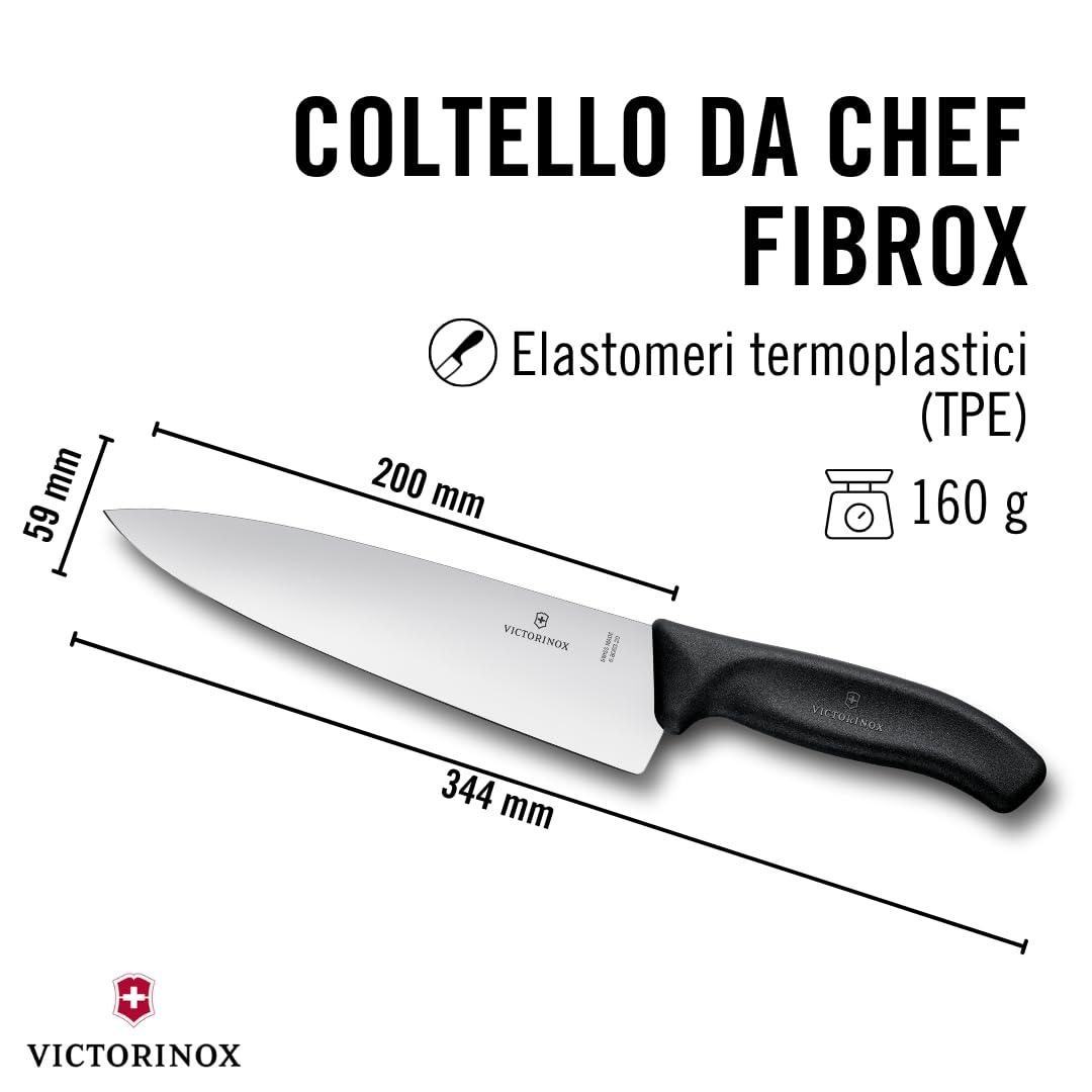 Victorinox Coltello da cucina Swiss Classic, estremamente ampio, materiale sintetico, nero