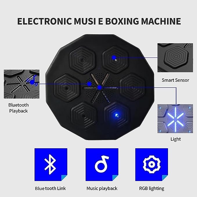 Maszyna bokserska z uchwytem ściennym do muzyki dla domowego Music Boxer Elektroniczna maszyna bokserska Sprzęt treningowy do boksu z rękawicami bokserskimi Trening domowy/trening boksu (Color : A)