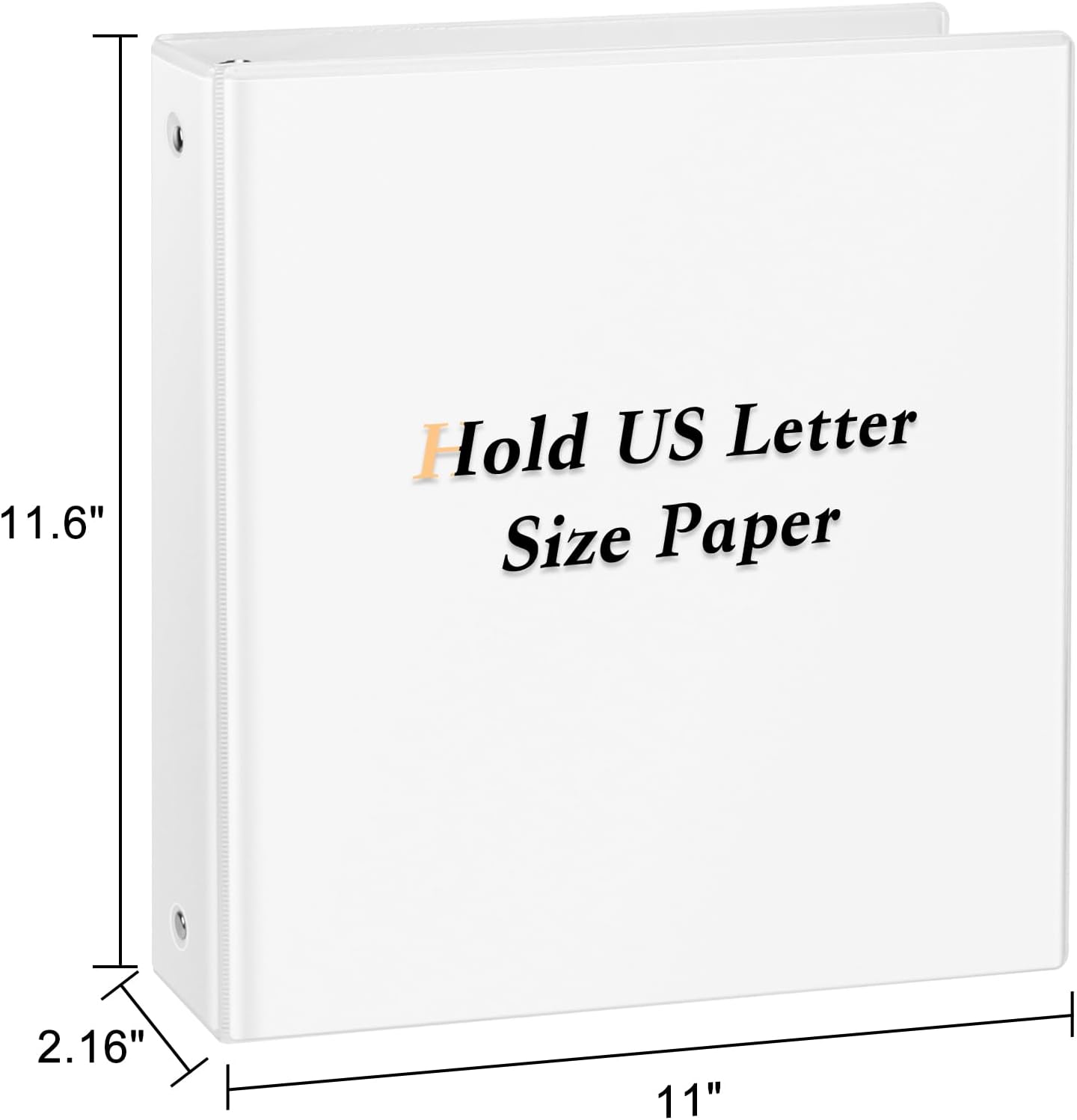 CIXILDTS 1.5-inch Round Ring Binder, 1-1/2" 3 Ring Binder Fit Letter Size Paper, Presentation View Binders, White, 6-Pack