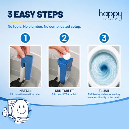 Happy Toilet Cleaner 2PK Automatic Toilet Cleaning System Tablets Bundle by Happy Toilet Cleaner - Used condition - Image 6