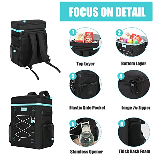 INSMEER Mochila Termica Mochila De Viagem Leve Resfriador De Mochila Isolada À Prova De Vazamentos P