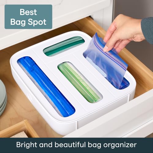 4-Slot YouCopia StoraBag - Plastic Sandwich Bag Organizer for Kitchen Storage (White) - image 2