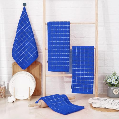 Image of Homaxy 100% Cotton Terry Kitchen Towels, 8 Pack, Blueberry | Ultra Soft and Absorbent Dish Towels for Kitchen, Suitable for Drying and Washing Dishes