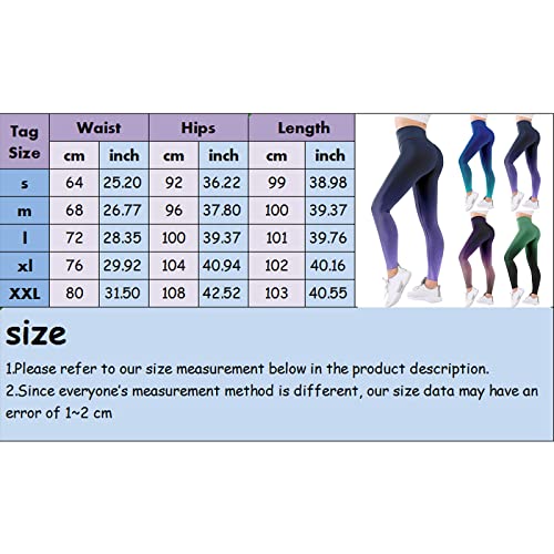 TIK Tok Leggings Butt Lift, Womens High Waisted Yoga Pants Tummy Control, Gradient Print Scrunch Leggings Anti Cellulite Leggings for Workouts Yoga Pants Blue