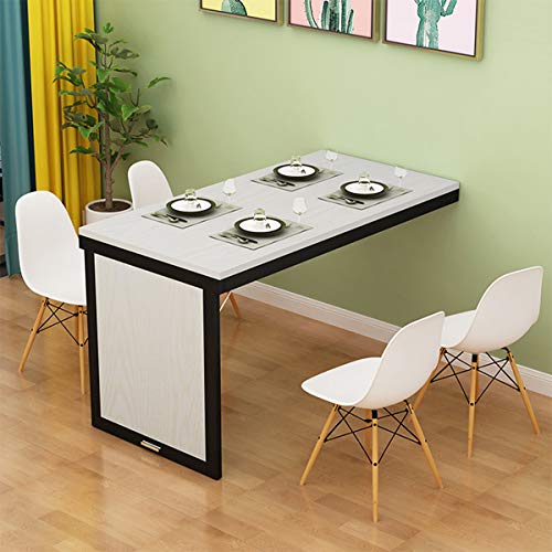 Mesa de comedor plegable montada en la pared, escritorio de bar de altura ajustable que ahorra espacio (80/100 x 60 x 75 cm), diseño multicolor versátil para espacios pequeños, muebles