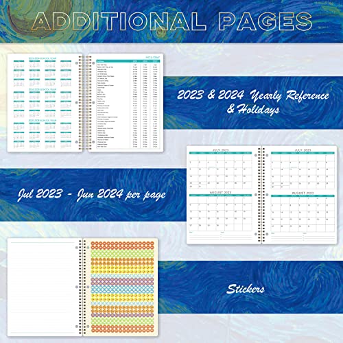 Student Planner 2023-2024 - Academic Planner From July 2023 - June 2024, 9" X 11", Weekly Lesson Planner, Strong Twin- Wire Binding, 12 Monthly Tabs, Stickers, Perfect Organizer #TOP4