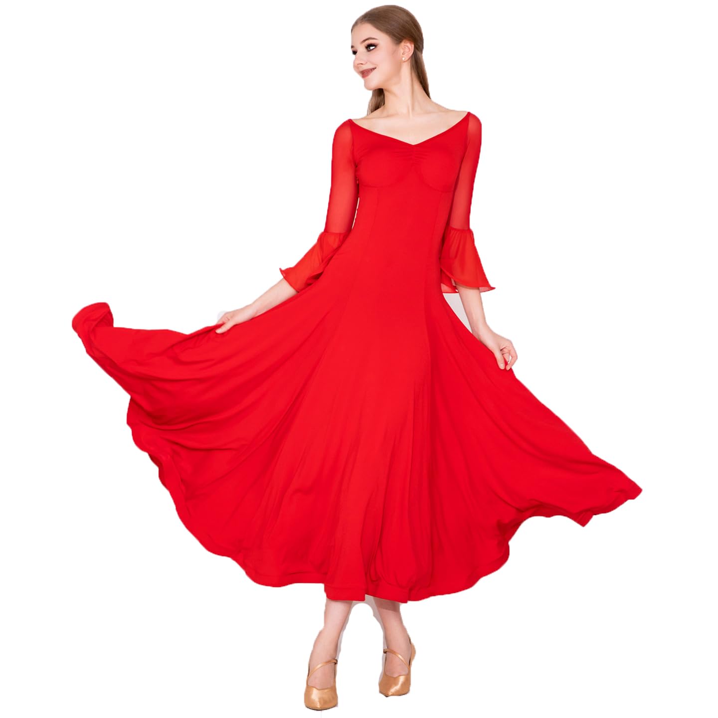 Damen Ballkleid Modern Walzer Tango Smooth Standard Latin Kleid Wettkampf Modern Kleid