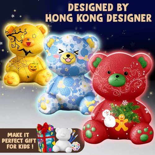 Goodyking Paint Your Own Cat Lamp Kit, DIY Cat Crafts Night Light, Painting Kit Arts & Crafts for Kids Ages 8-12, Art Supplies Birthday Easter Party Holiday Gift for Teens Girls Boys Age 3 4 5 6 7 8+
