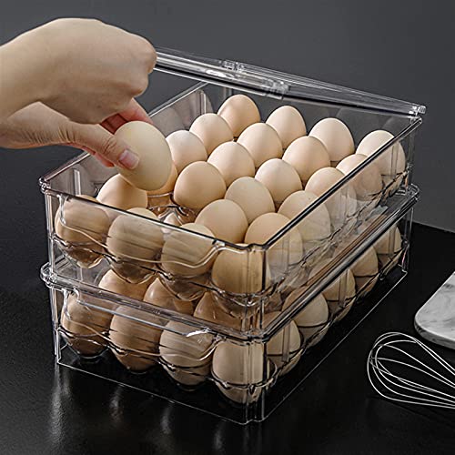 Contenedor de huevos apilable para organizar cocinas pequeñas y neveras 4