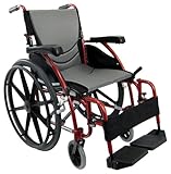 Karman Healthcare Ergonomic Wheelchair S-115 Mag Wheels, Rose Red, 20' x 17', 27 Pound