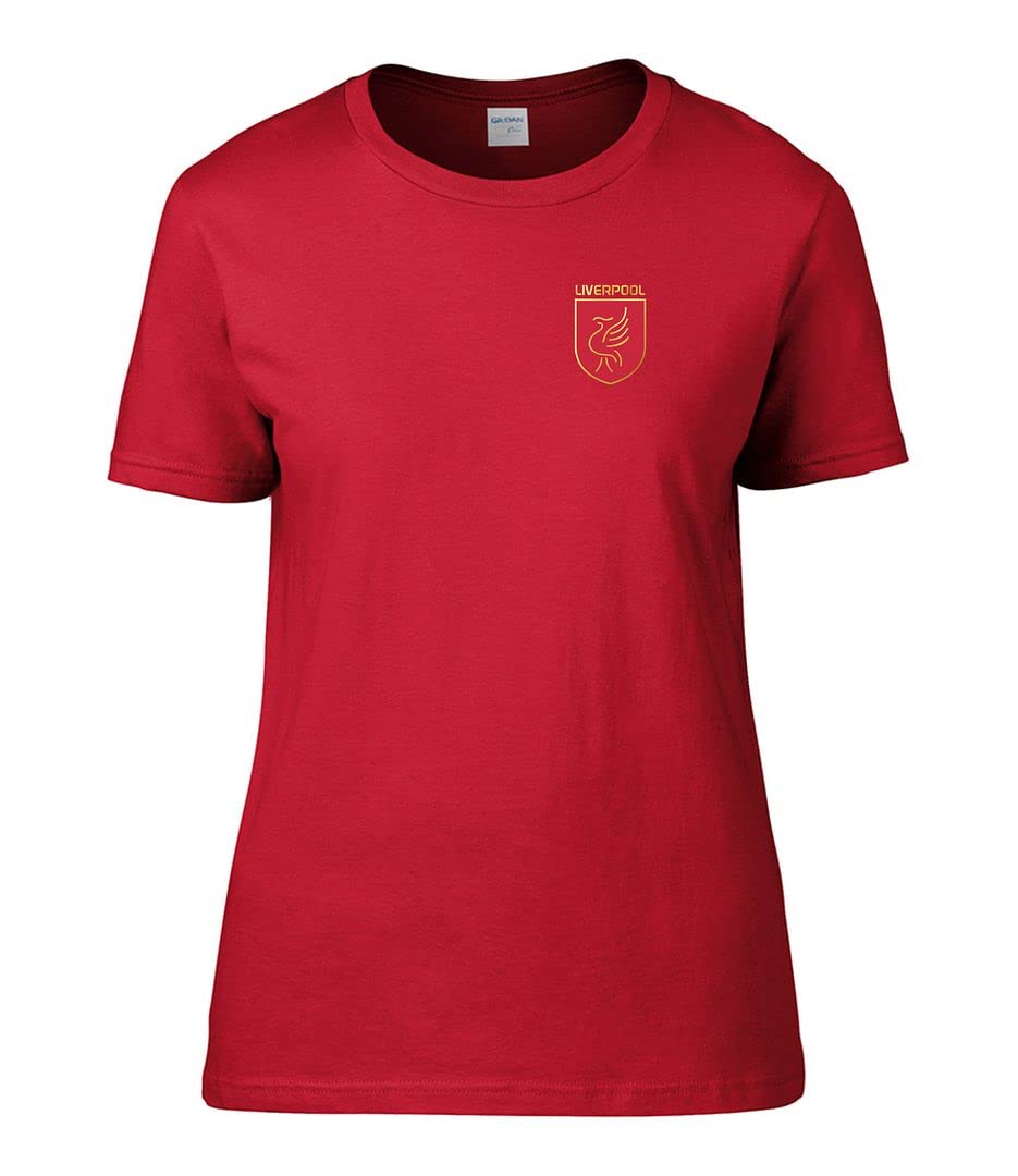 Cyclops Print Liverpool Football LiverBird Crest Design T-Shirt Ladies RED Ladies 10/12