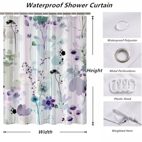 Rideau douche polyester 180x220 pour éviter l'eau au sol