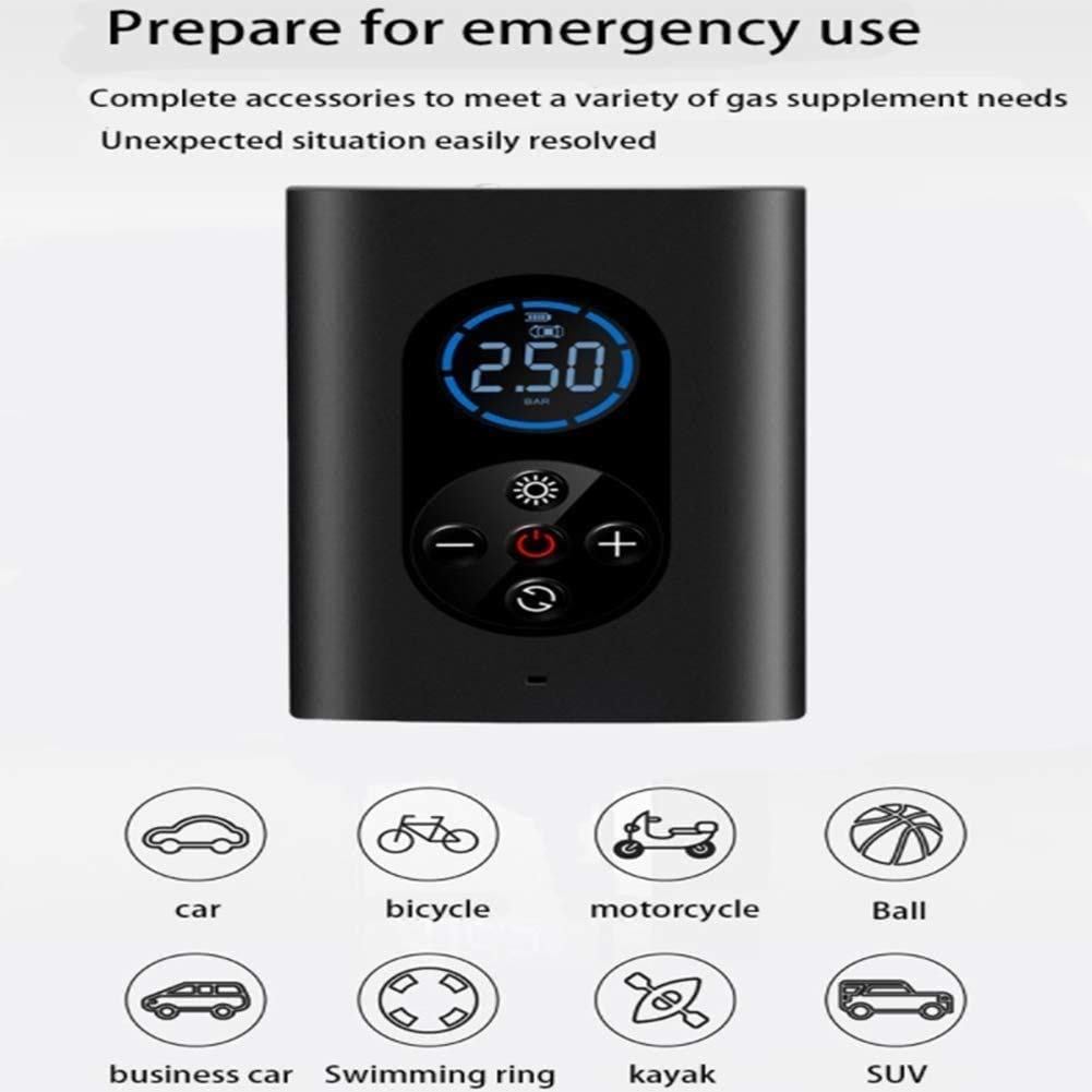 Compresor de aire portátil para neumáticos de automóviles, inflador de neumáticos digitales, infladores de neumáticos de aire de aire de 12V DC, bomba de neumáticos de aire, 150 psi con linterna LED d