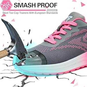 WUAYAMI Veiligheidsschoenen voor dames en heren, lichte werkschoenen