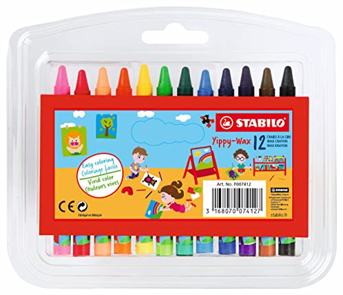 Craies enfant STABILO yippy-wax - Pochette de 12 craies à la cire