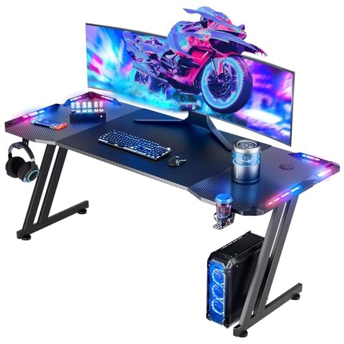 HLDIRECT ゲーミングデスク 幅140cm 奥行60cm 高さ74cm pcデスク 机 Amazon | HLDIRECT ゲーミングデスク ゲーミングテーブル「メーカー一