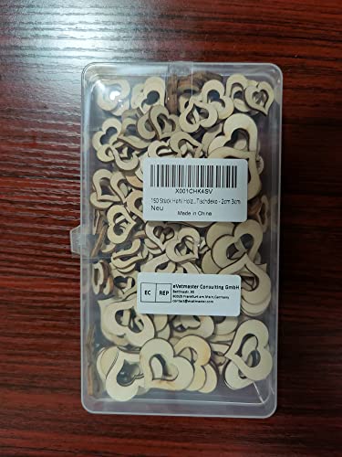 TAIYOU 150 Pezzi Cuore Legno Fette cavo Naturale