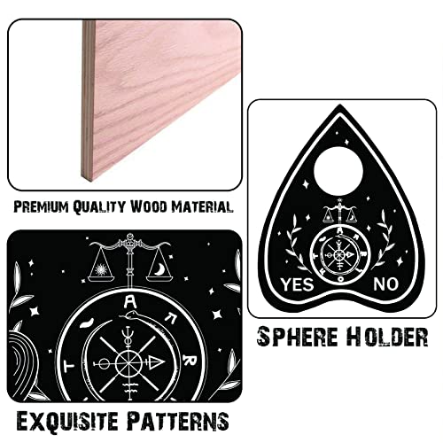 CREATCABIN Wood Spirit Board Pendulum Board Wooden Talking Boards with Planchette Black Dowsing Divination Kit Game Spirit Hunt Metaphysical Message Decor for Wicca Pagan 11.8 x 8.3 Inch-Balance - Image 4