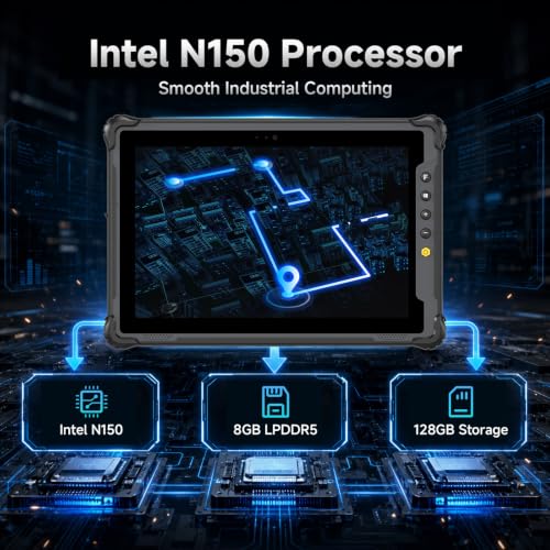 Image of Rugged Tablet with Barcode Scanner M10N, 10.1 inch Windows 11 Pro Enterprise Tablet w /HW N4680 Scan Engine, Intel N150 8GB 128GB, IP65 Heavy Duty PC for Industrial Outdoor Work