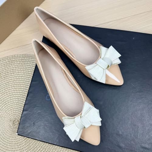 SAILING LU Women's Bow-Knot Pointed Toe Ballet Flats Elegant Slip-On Female Flat Shoes Bride Dress Flat Shoes Casual Loafers2