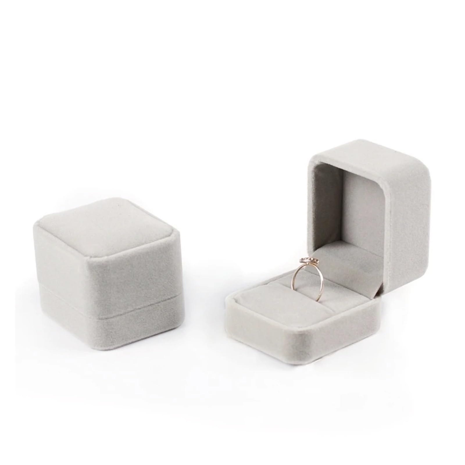 LCKKJHG Wedding Ring Box 6PCS Square Ring Box Romantic Proposal Wedding(Grey)