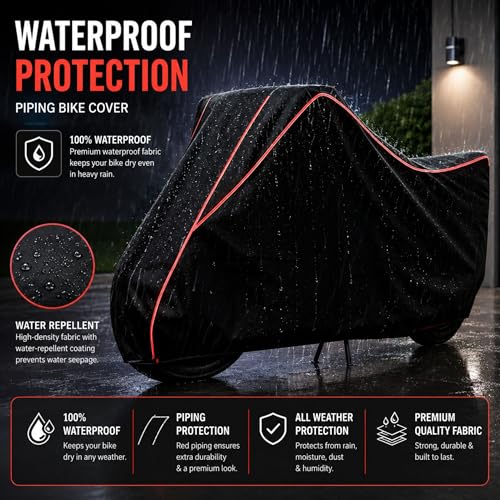 Image of My NEW Covers 100% Water Resistance Apache RTR 160 Bike Cover | Taffeta Body Cover for Rain & Sun | UV Protection, Dustproof, Scratch Resistant, Windproof, Heat Resistant, Vehicle Specific Fit