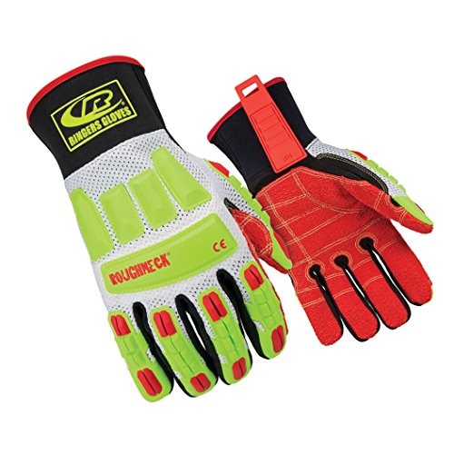 Ringers Gloves R-298 Roughneck® Vented, Heavy Duty Impact Glove, Breathable Vented Mesh, CE Level 3 Cut Protection, Large
