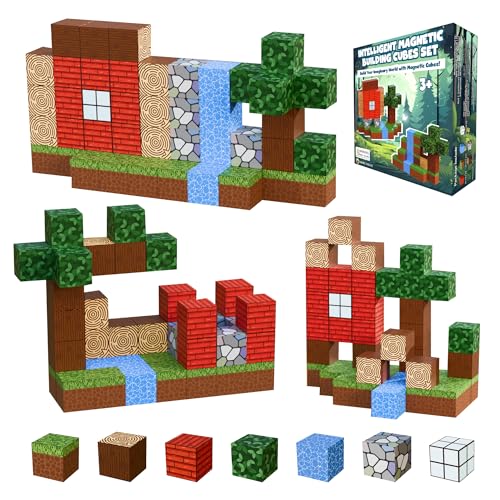 Desire Deluxe Magnetic Building Blocks Montessori Construction Cubes for 3+ Years Toys, Educational Magnetic Tiles Block for Girls & Boys - Regalo de cumpleaños