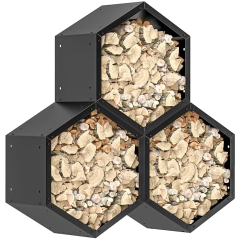 Outsunny Hexagon Steel Log Rack Cover
