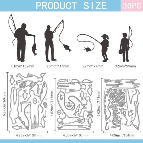 Matrices de découpe poisson GLOBLELAND pour scrapbooking familial