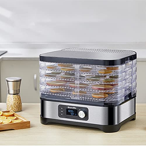 Dörrapparat, 400W Dörrgerat Dörrautomat Mit 5 BPA-frei, Einlegefächer, Temperaturregler 35-70°С, 24h Timer, Dörrer… – Bild 3