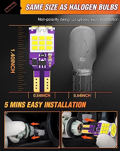 Image of Nilight 921 LED Bulb for Reverse /Back up Light,6500K Xenon White 912 T15 906 922 W16W Bulbs,Super Bright 3020 27SMD Replacement for Car /Trunk,2 PCS