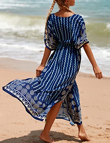 Image of Eddoyee Loose Beach Kaftan Dresses for Women Caftan Swimsuit Cover Up