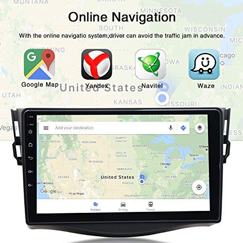 JALAL pour 07-11 Toyota RAV4 Navigation GPS avec écran capacitif HD 9"1G RAM + 16G ROM Prise en Charge Google Maps Bluetooth Appel Mains Libres Caméra de recul Lecteur multimédia de Voiture - Image 3
