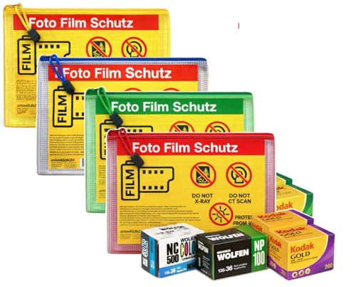 Bolsa de protección para película fotográfica, formato A5, set azul, verde, rojo y amarillo miniatura 2