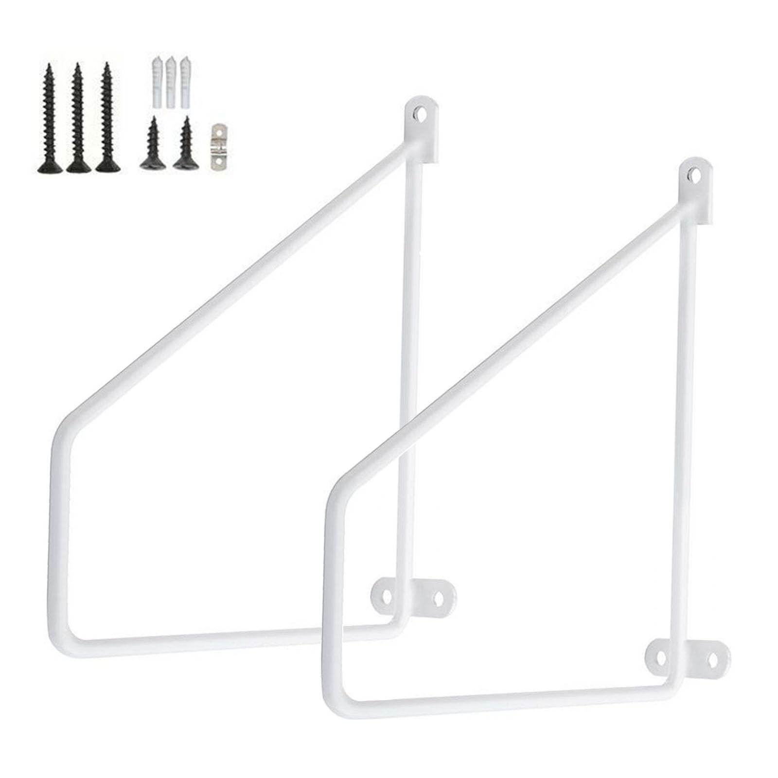 2 staffe per mensole a Parete,staffe di Supporto flottanti Resistenti,staffe per mensole in Metallo ad Angolo retto a 90 Gradi,Accessori Decorativi salvaspazio,con Viti,Bianche (40 cm (