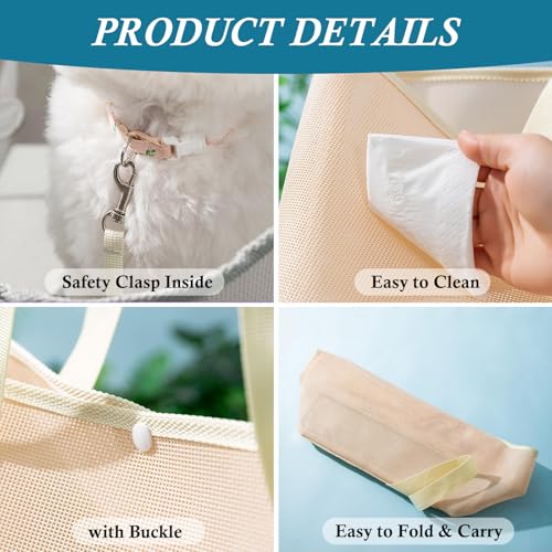 Hundetasche für Kleine Hunde Katze, Sommer Atmungsaktiv Netz Strand Tasche Hund Haustiere Carrier Soft Sided Zusammenklappbar Outdoor Travel Puppy (Grün, M)