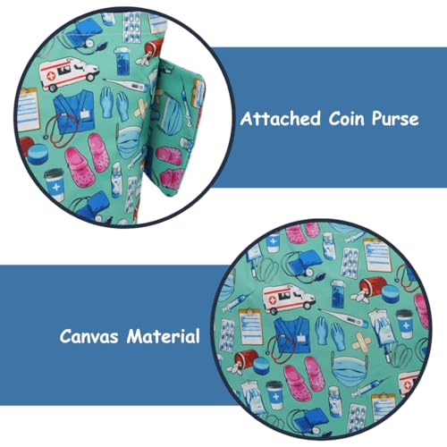 Image of NGIL Medium Top Zipper Closure Canvas Tote Bag with Attached Matching Coin Purse For Moms and Nurses