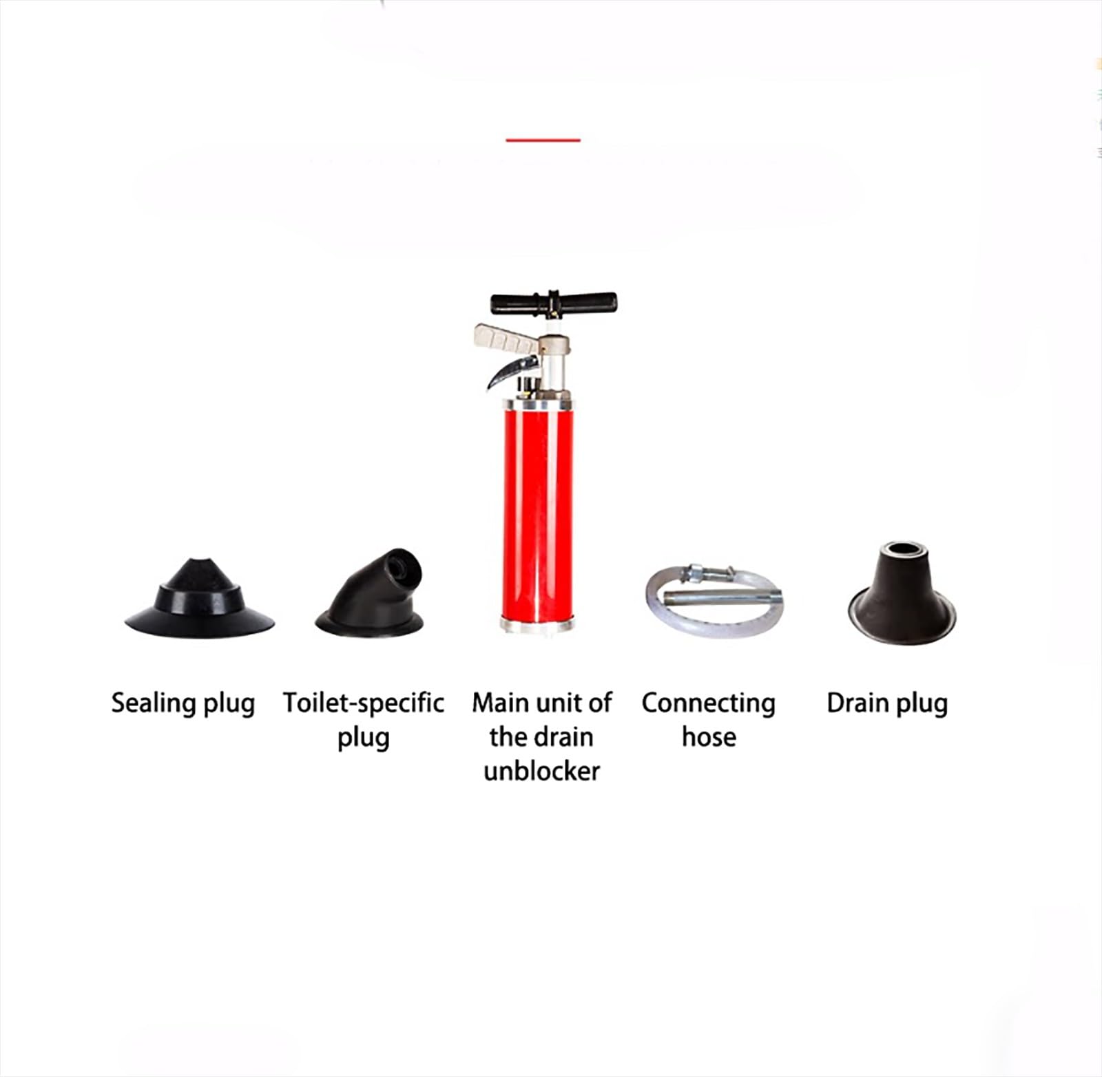 Desatascador tuberías a presión con manómetro, desatascador inodoros con 3 ventosas, limpiador tuberías con aire comprimido para fregaderos, baños, duchas y cocinas