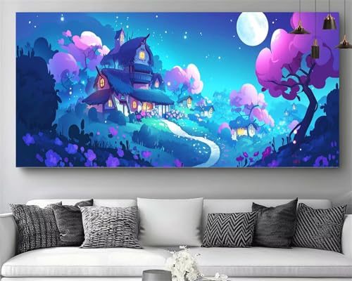 Diamond Painting Ville Lune - Kit Complet Broderie 5D pour Enfant et Débutant 40x80cm M963