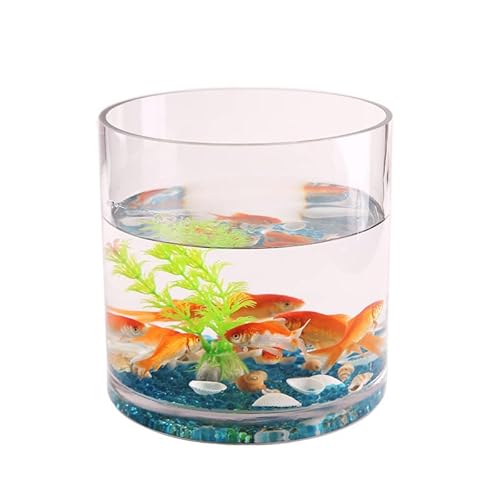 金魚鉢直ガラス水槽 円筒形 タートルタンク ぬいぐるみ ひよこ 透明 アクリル 葉 植物 インテリア コンテナ テーブルブル アクアリウム ボウル 水耕栽培 大容量 おしゃれ インテリア 花瓶 透明 フラワーベース (20*20*20cm)