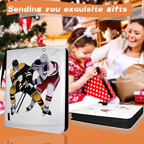 Hockey Card Binder, Trading Card Binder 9 Pocket with 50 Removable Sleeves Fits 900 Sport Cards, 3 Ring Card Holder Binder with Zipper, Collector Storage Album by COYORO - Used condition - Image 7