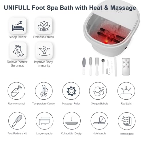 Spa de pies con control de temperatura y masaje UNIFULL miniatura 4