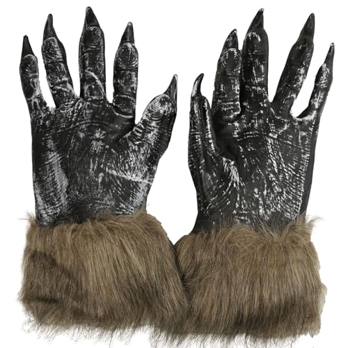 Halloween Werewolf Gloves, Hairy Furry Claws Costume Accessory, Scary Wolf Hand Gloves for Adults Unisex, Cosplay Party