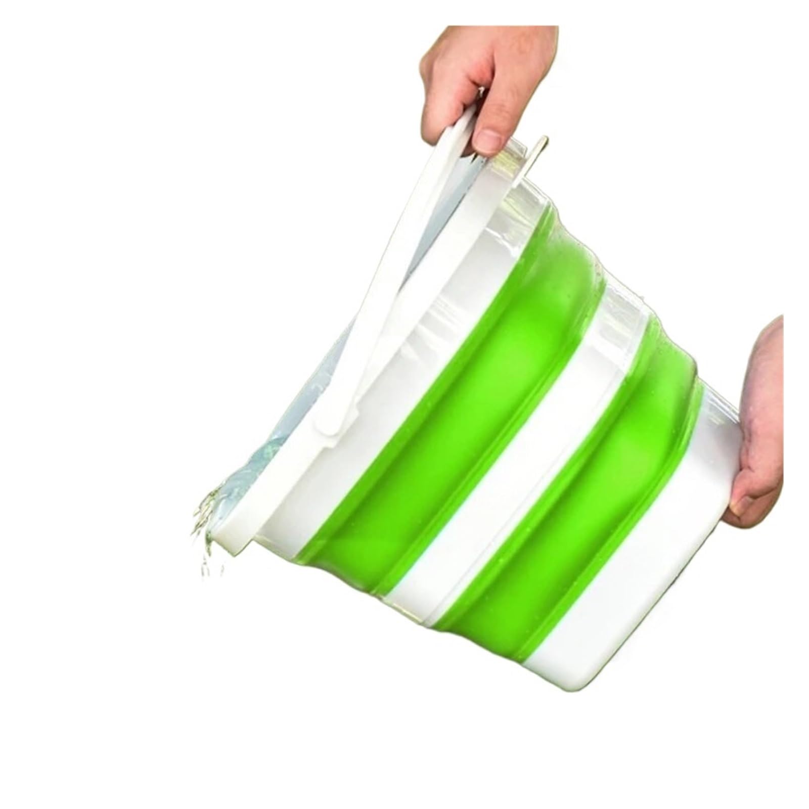 Secchio pieghevole quadrato in silicone da 2 pezzi, grande capacità, portatile, viaggio all'aperto, for auto, multiuso, salvaspazio Per La Pesca Campeggio