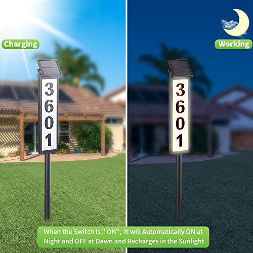 SUNGATH Lighted House Numbers for Outside, Waterproof Solar Address Signs for Yard with Stakes, Solar Powered LED… - Image 5