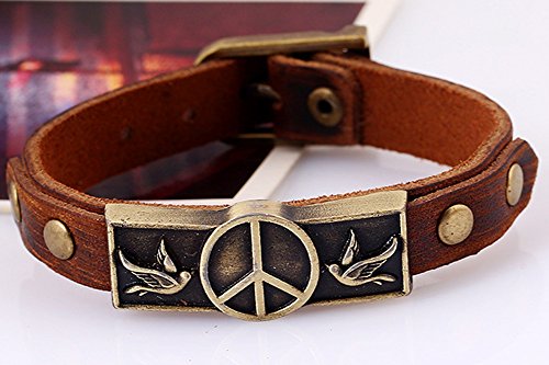 Hamoery Men Punk Alloy Leather Bracelet Cross Bracelet Bangle Wristband2
