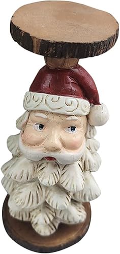 Portavelas de gnomo, decoración vintage, velas de té de Navidad, portavelas votivas de Papá Noel para decoración de mesa de Navidad, centros de