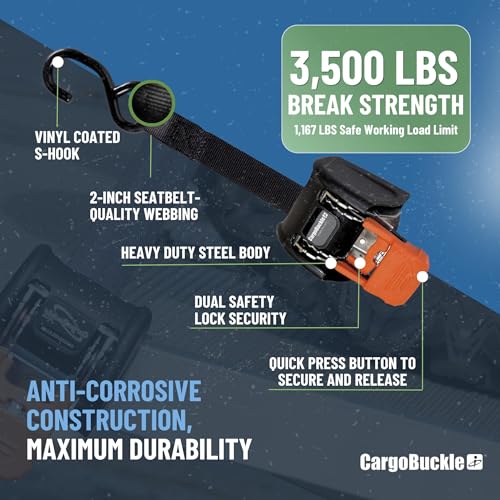 CargoBuckle G3 Retractable Ratchet Tie-Down System and The CargoBuckle F103745 Mini G3 Retractable Tie-Down Ratchet (2-Pack)