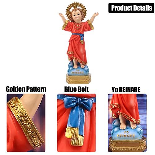 Estatua Divino Niño 8 pulgadas Resina Rojo miniatura 4